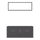 2 Piece Bathroom Furniture Set Grey Chipboard