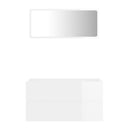 2 Piece Bathroom Furniture Set High Gloss White 80 Cm Chipboard