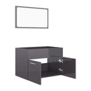 2 Piece Bathroom Furniture Set High Gloss Grey Chipboard 60Cm