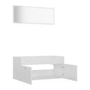 2 Piece Bathroom Furniture Set High Gloss White 90 Cm Chipboard
