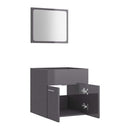 2 Piece Bathroom Furniture Set High Gloss Grey Chipboard