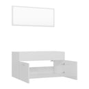2 Piece Bathroom Furniture Set High Gloss White Chipboard 80 Cm