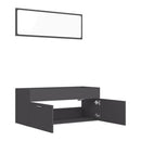 2 Piece Bathroom Furniture Set Grey Chipboard
