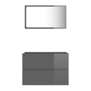 2 Piece Bathroom Furniture Set 60 Cm Chipboard