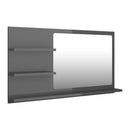 Bathroom Mirror High Gloss Grey 900X105X450 Mm Chipboard