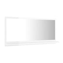 Bathroom Mirror High Gloss White 90Cm Chipboard