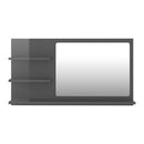 Bathroom Mirror High Gloss Grey 900X105X450 Mm Chipboard
