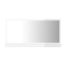 Bathroom Mirror High Gloss White 800X105X370 Mm Chipboard