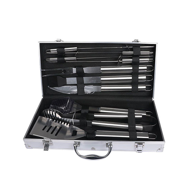 10 Pcs Stainless Steel Bbq Tool Set Outdoor Barbecue Aluminium Grill