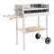 Xxl Trolley Charcoal Bbq Grill Stainless Steel With 2 Shelves