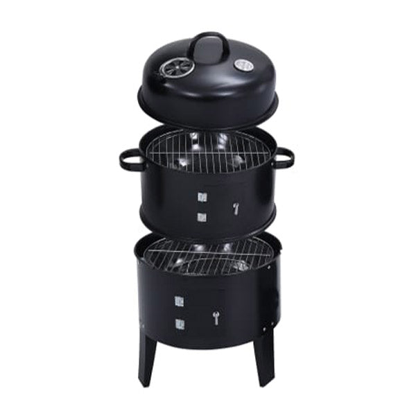 3 In 1 Charcoal Smoker Bbq Grill 40X80 Cm