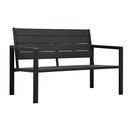 Garden Bench 120 Cm Hdpe Black Wood Look