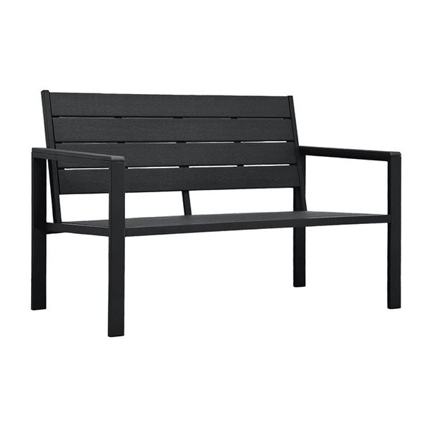 Garden Bench 120 Cm Hdpe Black Wood Look
