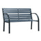 Garden Bench 120 Cm Grey Wood And Steel Frame