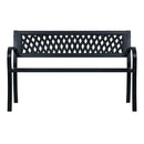 Garden Bench 125 Cm Black Steel With Plastic Backrest
