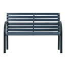 Garden Bench 120 Cm Grey Wood And Steel Frame
