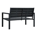Garden Bench 120 Cm Hdpe Black Wood Look
