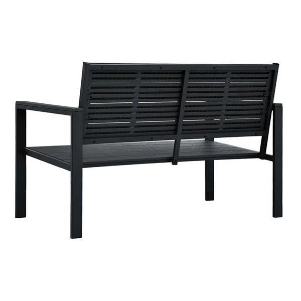 Garden Bench 120 Cm Hdpe Black Wood Look