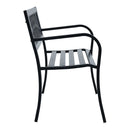 Garden Bench 125 Cm Black Steel With Plastic Backrest