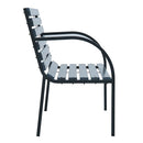 Garden Bench 120 Cm Grey Wood And Steel Frame