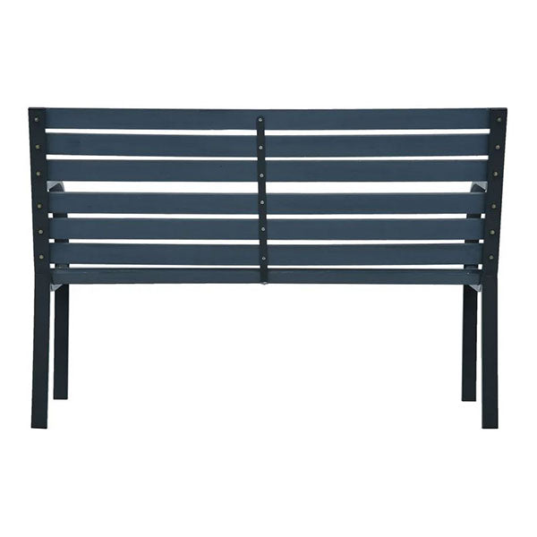 Garden Bench 120 Cm Grey Wood And Steel Frame