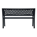 Garden Bench 125 Cm Black Steel With Plastic Backrest