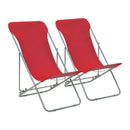 Folding Beach Chairs 2 Pcs Steel And Oxford Fabric Red