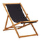Folding Beach Chair Eucalyptus Wood And Fabric Black