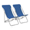 Folding Beach Chairs 2 Pcs Steel And Oxford Fabric Blue