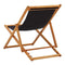 Folding Beach Chair Eucalyptus Wood And Fabric Black