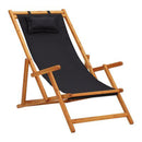 Folding Beach Chair Solid Eucalyptus Wood And Fabric
