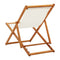 Folding Beach Chair Eucalyptus Wood And Fabric Cream White