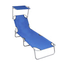 Folding Sun Lounger With Canopy Aluminium