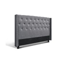 Bed Head Headboard Bedhead Fabric Frame Base Grey Luca