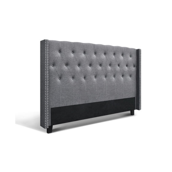 Bed Head Headboard Bedhead Fabric Frame Base Grey Luca