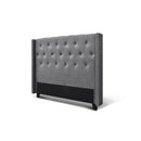 Bed Head Headboard Bedhead Fabric Frame Base Grey Luca