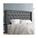 Bed Head Headboard Bedhead Fabric Frame Base Grey Luca