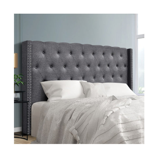 Bed Head Headboard Bedhead Fabric Frame Base Grey Luca