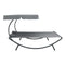 Outdoor Lounge Bed With Canopy And Pillows