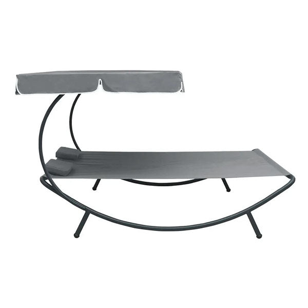 Outdoor Lounge Bed With Canopy And Pillows