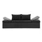 Sun Bed With Cushions Pe Rattan Black