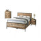 4Piece Bedroom Suite With Particle Board Metal Legs Queen Size Bed Oak