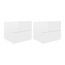 Bedside Cabinets 2 Pcs High Gloss White 40X30X30 Cm Chipboard