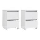 Bedside Cabinets 2 Pcs High Gloss White 30X30X40 Cm Chipboard