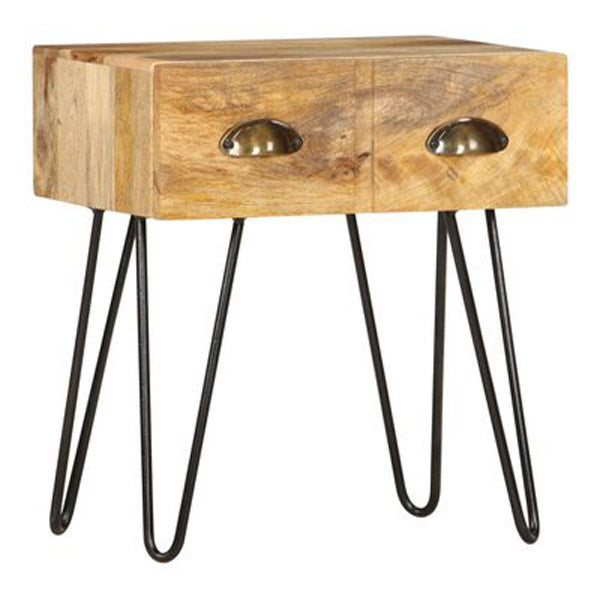 Bedside Cabinet 40X30X50 Cm Solid Mango Wood 2 Drawers