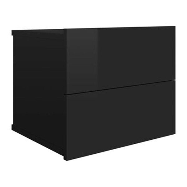 Bedside Cabinet High Gloss Black 40X30X30 Cm Chipboard