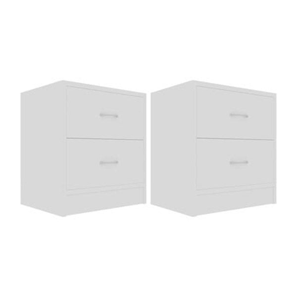 Bedside Cabinets 2 Pcs White 40X30X40 Cm Chipboard