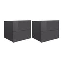 Bedside Cabinets 2 Pcs High Gloss Grey 40X30X30 Cm Chipboard