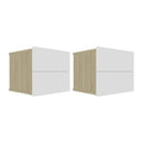 Bedside Cabinets 2 Pcs White And Sonoma Oak 40X30X30 Cm Chipboard