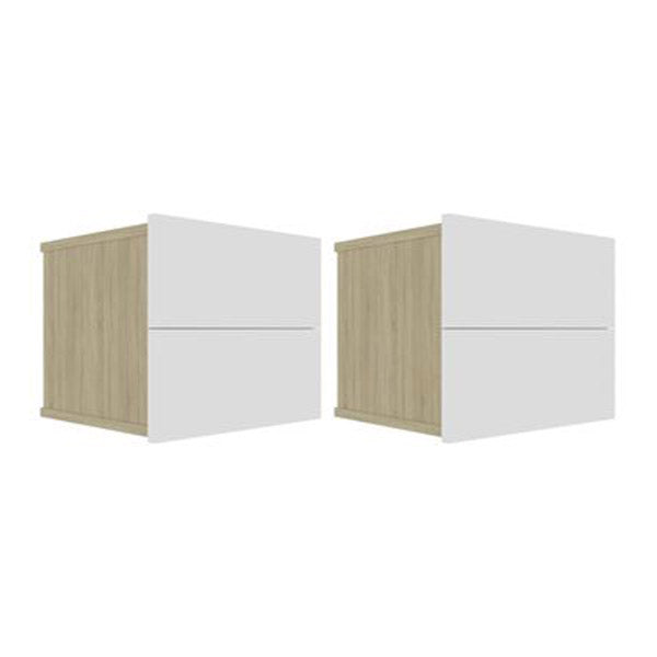 Bedside Cabinets 2 Pcs White And Sonoma Oak 40X30X30 Cm Chipboard